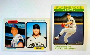HOF * TOM SEAVER * 2022 Topps Heritage - Then & Now #TAN-SB / Flashback #BF-12 - Picture 1 of 6