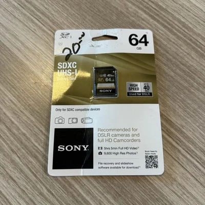 Sony 64GB SDXC UHS-I Class 10 Camera Memory SD Card SF64UY/TQMN - Image 1 of 2