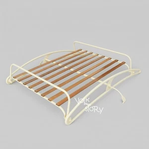 Vintage airstreme tear drop vw Beetle Roof Rack wood slats IVORY - Foto 1 di 5