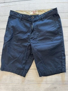 Original Penguin Shorts Mens 30 Navy Blue Chino Casual Flat Front 100% Cotton - Picture 1 of 6