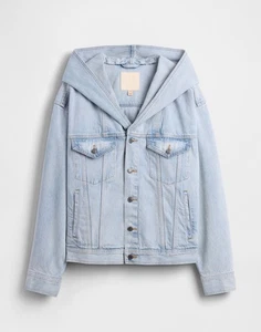 GAP X BEIS Jeansjacke mit Kapuze Medium Wash XS Neu mit Etikett - Bild 1 von 5