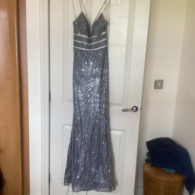 Jora Prom Dress XS Silver Sequins - Image 1 of 4