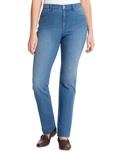 Gloria Vanderbilt Amanda High Rise Straight-Leg Jeans Frisco Blue 10P Short - Picture 1 of 10