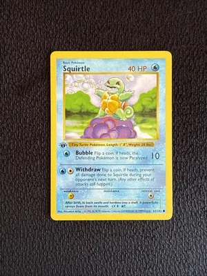 Squirtle 1st Edition Base Set Shadowless 63/102  1999 Pokemon - Image 1 of 4
