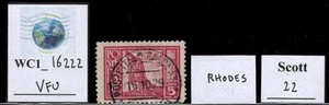 WC1_16222. ITALY AEGEAN COL. RHODES. 5 L. 1929 ROYAL VISIT stamp. Sc.22. Used - Picture 1 of 1