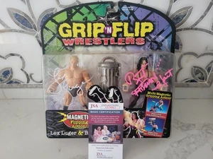 Lex Luger & Bret "Hit Man" Hart SIGNIERT mit JSA COA - Grip 'N Flip Wrestler WCW - Bild 1 von 8