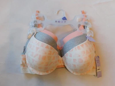 Paquete de 3 sujetadores Roxy para mujer juniors Udnerwire Soft Lift talla 36C RX7382 **Punto Nuevo con etiquetas Foto 1 de 4