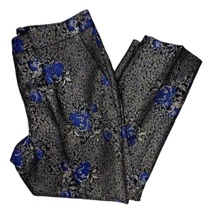 Midnight Samt Damen blau Blumen Jacquard Anzughose Größe 10 - Bild 1 von 15