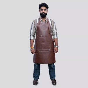Schürze Leder Metzger Koch Grill braun Schmied Arbeitskleidung Kochen Holzbearbeitung - Bild 1 von 5