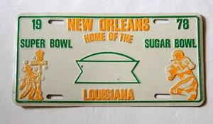 Vintage 1978 Super Bowl Sugar Bowl License Plate New Orleans Super Dome RARE HTF - Picture 1 of 5
