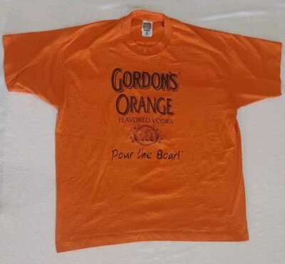 Vintage Gordon's Orange Vodka T-Shirt 2-sided Single Stitch Made In USA Size XL - Image 1 of 4