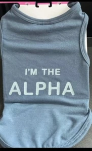 Camiseta sin mangas para mascotas - azul, "I'm The ALPHA" talla XLarge - Imagen 1 de 2