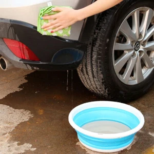 Simple Folding Bucket Portable Camping Fishing Car Washing Tool Folding Basin - Picture 1 of 22