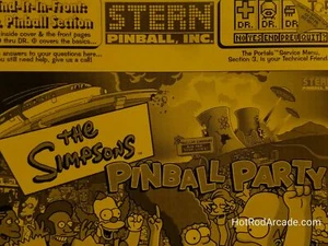 The Simpsons: Pinball Party - Stern - Pinball Manual - Schematics - Instruction - Picture 1 of 4