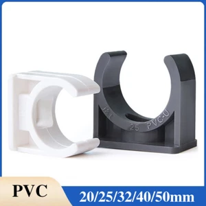 Open Pipe Clips PVC Single Open 20mm 25mm 30mm 32mm 40mm 50mm Fixed Pipe Clamp - Picture 1 of 13