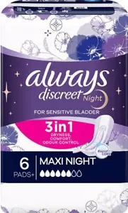 Always Discreet Maxi Night Pads For Sensitive Bladders 6pads.. - Picture 1 of 15