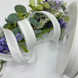 Cinta de encuadernación sesgada algodón blanco 100% algodón 1 pulgada boda costura ribete verano - Imagen 1 de 3