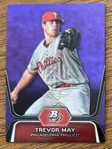 2012 Bowman Platinum Prospects Purple Refractor TREVOR MAY  #BPP25 Phillies  - Picture 1 of 2