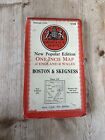 Boston & Skegness Ordnance Survey Cloth 1  Inch Map 1947 Sixth Edition Sheet 114