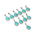 Wholesale 11PC 925 Solid Sterling Silver Blue Turquoise Pendant Lot y615