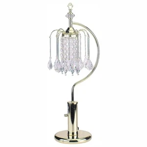 Gold Table Lamp with Acrylic Crystal-Inspired chandelier style ORE 715G - Picture 1 of 2