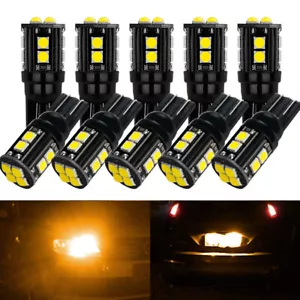10pcs Yellow T10 12SMD LED Wedge Door Instrument Light Dome Side Light - Picture 1 of 9