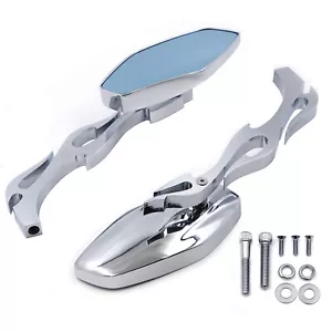 Espejos de cromo vástago de llama diamante para Harley Iron Horse aplicación ultra personalizada - Imagen 1 de 6