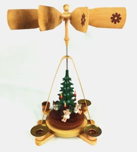 Árbol de Navidad giratorio alemán de madera decoración hecha a mano Richard Glasser Navidad - Imagen 1 de 19