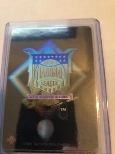 2x 1991 Upper Deck baseball Logo Hologram Sticker of National Legue . - Picture 1 of 4