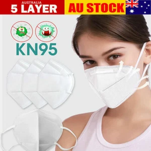 10 x Face Masks CE N95 5 Layer Breathable Adult Face Cover Anti Dust - Picture 1 of 8