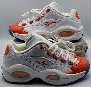 Reebok Question Low GS Allen Iverson Boys Size 6.5 White/Vivid Orange FY2344 NEW - Picture 1 of 9