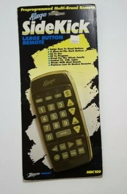 New Zenith Allegro Sidekick MBC100 Universal Preprogrammed TV Remote control - Image 1 of 2