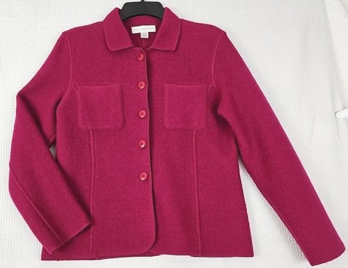 VETEMENTS Petite Sophisticate ~Taglia Donna Petite~ Blazer Lampone Giacca con bottoni in lana.