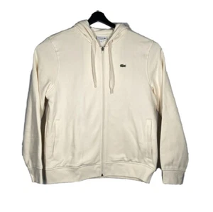 Felpa uomo Lacoste full zip con cappuccio colore avorio taglia XL/6 vestibilità classica - Foto 1 di 4
