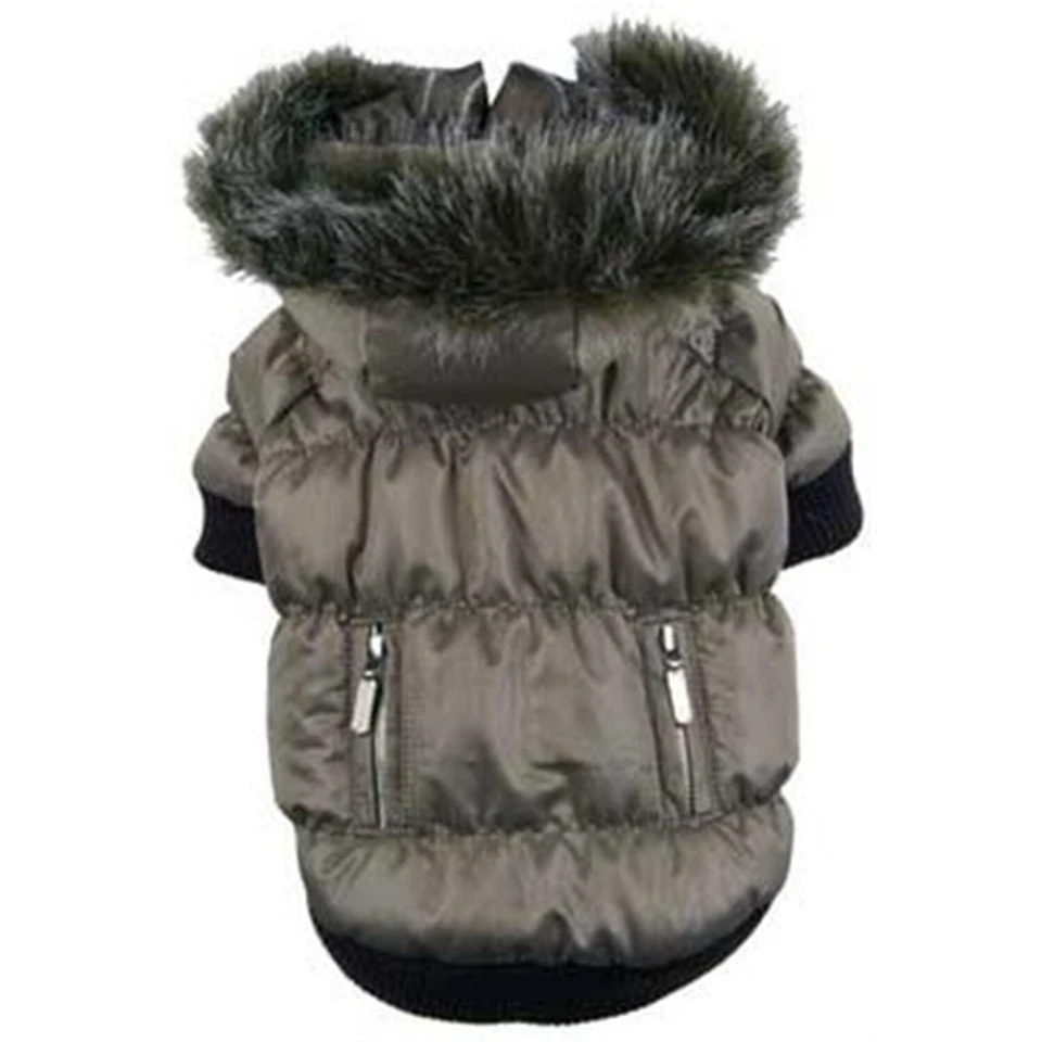 Abrigo parka metálico de moda para mascotas Foto 1 de 1