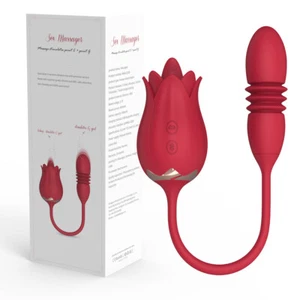 Doppia Testa-Vibratore-Leccare-Stimolatore-Corpo-Massaggiatore-Muto-Impermeabile Donna Regalo - Foto 1 di 12