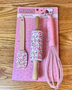 Snoopy Erdnüsse 3 Stück Backset Neu Silikon Spatel Valentinstag Neu in Verpackung - Bild 1 von 6