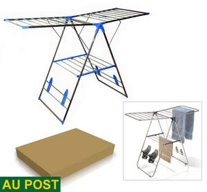 STAINLESS STEEL CLOTHES AIRER DRYING RACK GARMENT HANGER FOLDABLE CLOTH DRYER - Picture 1 of 2