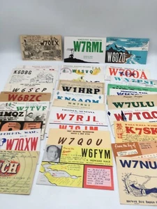 50er Jahre Vintage Lot 30 Amateurfunk QSL Karten/Postkarten gemischte Standorte - Bild 1 von 8
