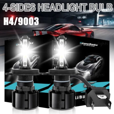 For Hyundai Accent 2000-2017 LED Headlight Kit 2x H4 9003 High/Low Bulbs 6000K - Image 1 of 4