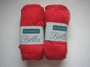 Sundance Bella Bamboo Yarn Red Lot of 2 Skeins 100% Bamboo 3.5 oz 172 yds - Picture 1 of 5
