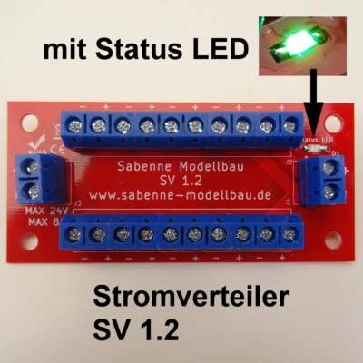 MoBa Stromverteiler SV 1.2 Gleich/Wechselstrom 8A max.24V Status SMD LED