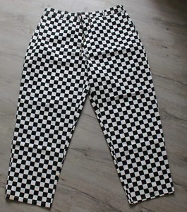 Big and Tall Relaxed Fit Black and White Men Casual Check Trouser Size XXL - Picture 1 of 6