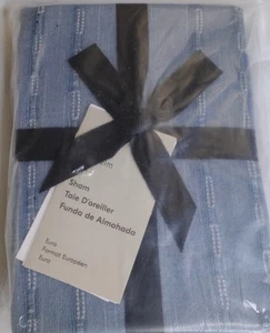 West Elm Reese Leinen Baumwolle Euro Größe Schein Marina Blau Neu Versiegelt - Bild 1 von 2