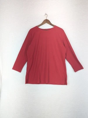 Vintage Relaxed Choices Sweater Women's Red Ribbed Tunic Pullover USA 16W - Image 1 of 4