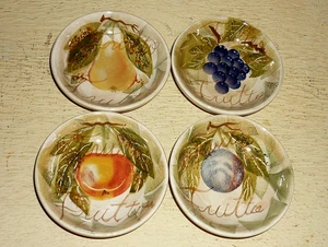 4 Tabletas Ilimitadas 4 "TAZONES LATERALES / TAZONES PARA SALSA. ' Patrón de frutas mixtas. Ex - Imagen 1 de 7