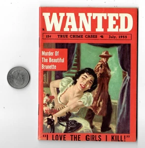 Scarce WANTED #3 Pocket Crime Digest July 1955, Nice Condition - Foto 1 di 3