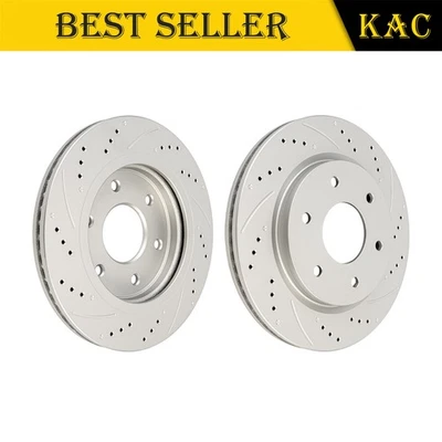 2x Front Drilled & Slotted Brake Rotors Fits 2005 Nissan Armada Titan 2005-2007 - Image 1 of 4