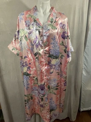 CW Classics дом платье кафтан атласный один размер макси цветочный женский винтажный Mumu - Изображение 1 из 4