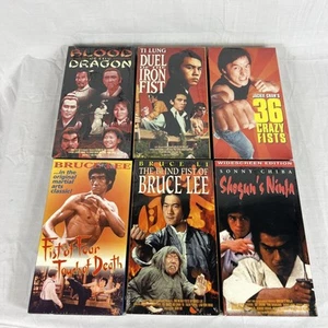 Lot of 6 Martial Arts VHS 90s 2000s Bruce Lee Kung Fu Iron Fist Blood of Dragon - Foto 1 di 11